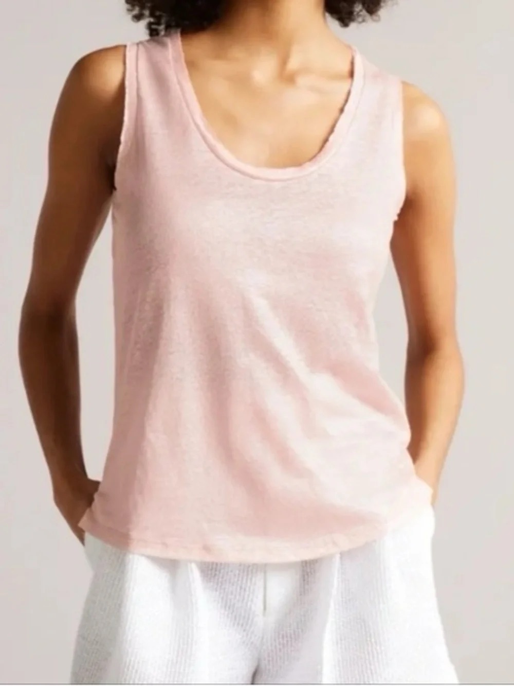 Ted Baker Pale Pink Scoop Neck Tank Top